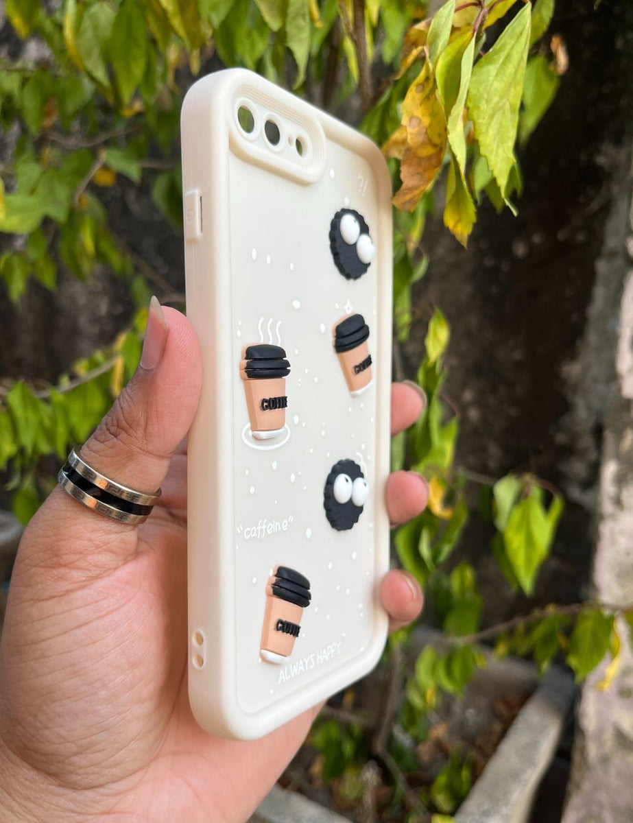 White Coffee Silicone Designer Case For Apple Iphone 7Plus/8Plus