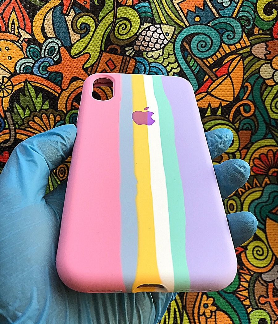 Pink Rainbow luxury silicone case for Apple Iphone X/XS- Caselolo