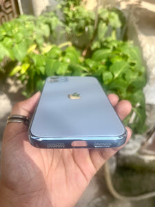 Sierra Blue Electroplated Chrome Glass Lense Case For Apple Iphone 12