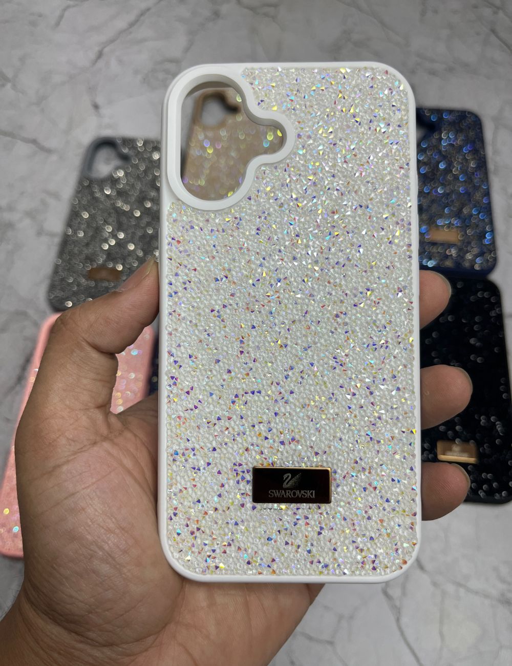 White Swarovski Luxury Case For Apple Iphone 16