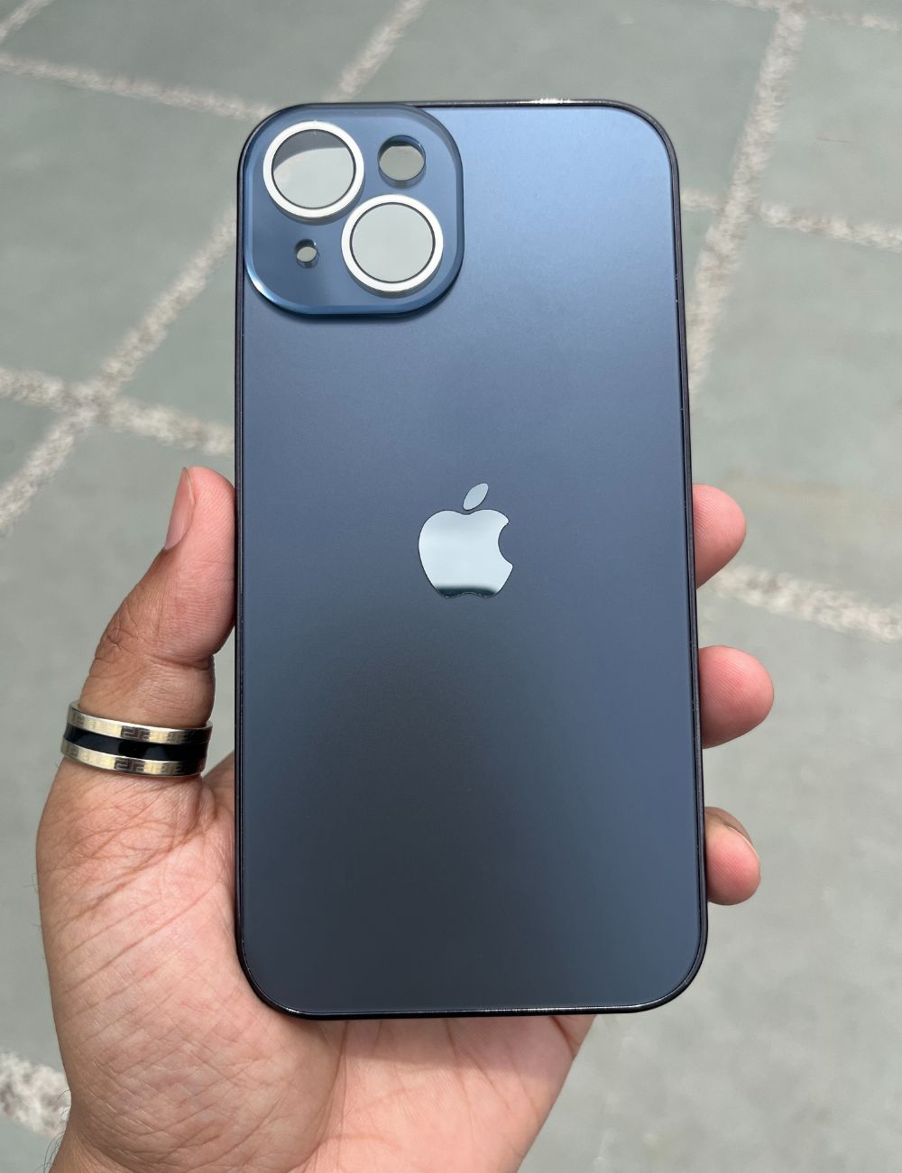 Black Electroplated Chrome Glass Lense Case For Apple Iphone 13