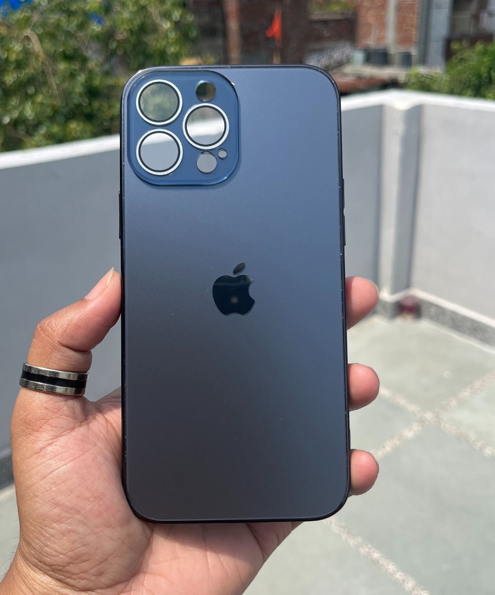 Black Electroplated Chrome Glass Lense Case For Apple Iphone 13 Pro Max