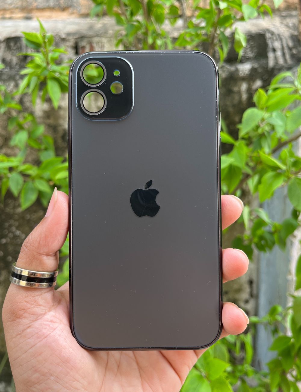 Black Electroplated Chrome Glass Lense Case For Apple Iphone 11