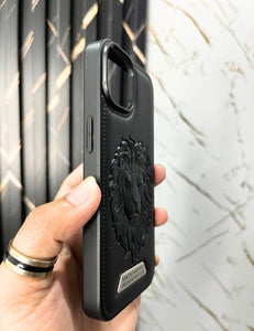 Black Lion Engraved Luxury Designer Case For Apple Iphone 13