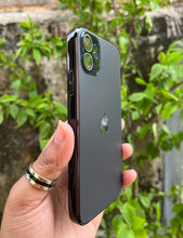 Load image into Gallery viewer, Black Electroplated Chrome Glass Lense Case For Apple Iphone 11
