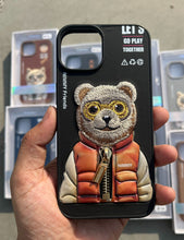Load image into Gallery viewer, Black Bear Zipper Working Jacket Luxury Case For Apple Iphone 15
