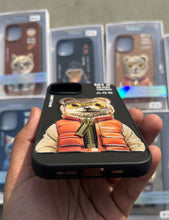 Load image into Gallery viewer, Black Bear Zipper Working Jacket Luxury Case For Apple Iphone 15

