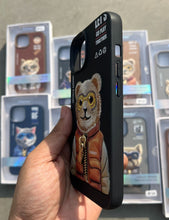 Load image into Gallery viewer, Black Bear Zipper Working Jacket Luxury Case For Apple Iphone 15
