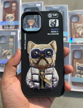 Load image into Gallery viewer, Black Dog Zipper Working Jacket Luxury Case For Apple Iphone 15
