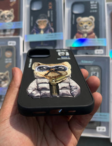 Black Dog Zipper Working Jacket Luxury Case For Apple Iphone 15