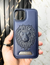 Load image into Gallery viewer, Deep Blue Lion Engraved Luxury Designer Case For Apple Iphone 15
