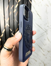 Load image into Gallery viewer, Deep Blue Lion Engraved Luxury Designer Case For Apple Iphone 15
