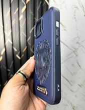 Load image into Gallery viewer, Deep Blue Lion Engraved Luxury Designer Case For Apple Iphone 15
