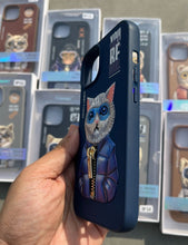 Load image into Gallery viewer, Blue Cat Zipper Working Jacket Luxury Case For Apple Iphone 13
