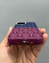 Load image into Gallery viewer, Ombre Blue Wine Diamond Flower Case For Apple Iphone 15

