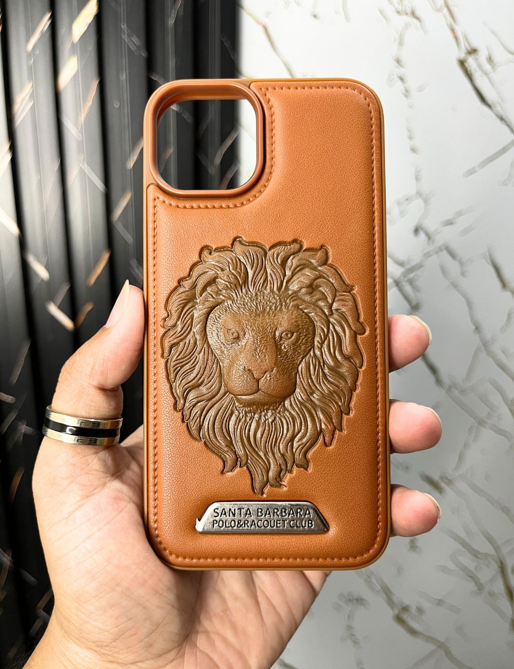 luxury designer phone cases iphone 13 Brown Lion Engraved Luxury Designer Case For Apple Iphone 13 – Caselolo