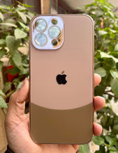Load image into Gallery viewer, Brown Leather 2in1 Glass Lense Case For Apple Iphone 14 Pro Max
