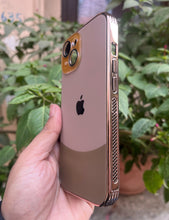Load image into Gallery viewer, Brown Leather 2in1 Glass Lense Case For Apple Iphone 13
