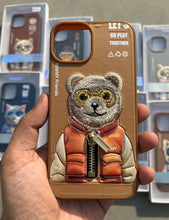 Load image into Gallery viewer, Brown Bear Zipper Working Jacket Luxury Case For Apple Iphone 15
