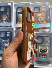 Load image into Gallery viewer, Brown Cat Zipper Working Jacket Luxury Case For Apple Iphone 13
