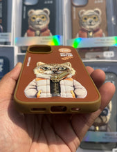 Load image into Gallery viewer, Brown Cat Zipper Working Jacket Luxury Case For Apple Iphone 13
