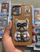 Load image into Gallery viewer, Brown Dog Zipper Working Jacket Luxury Case For Apple Iphone 13
