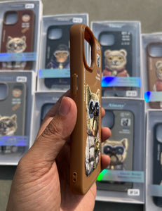 Brown Dog Zipper Working Jacket Luxury Case For Apple Iphone 13