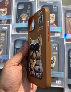 Brown Dog Zipper Working Jacket Luxury Case For Apple Iphone 13