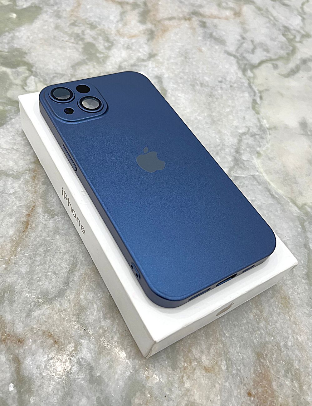 Deep Blue Hard Pc premium case for Apple Iphone 14