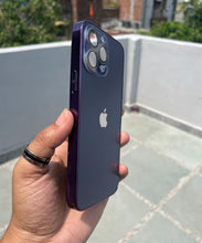 Load image into Gallery viewer, Deep Purple Electroplated Chrome Glass Lense Case For Apple Iphone 14 Pro
