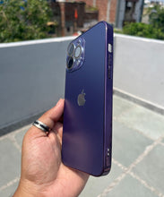 Load image into Gallery viewer, Deep Purple Electroplated Chrome Glass Lense Case For Apple Iphone 14 Pro
