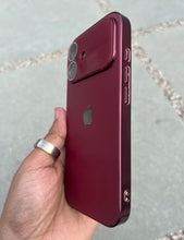 Load image into Gallery viewer, Cherry Red Electroplated Chrome Glass Lense Case For Apple Iphone 17
