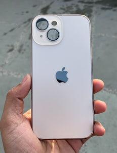 Desert Titanium Electroplated Chrome Glass Lense Case For Apple Iphone 14