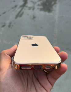 Desert Titanium Electroplated Chrome Glass Lense Case For Apple Iphone 14