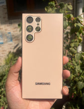 Load image into Gallery viewer, Golden Electroplated Chrome Glass Lense Case For Samsung Galaxy S24 Ultra
