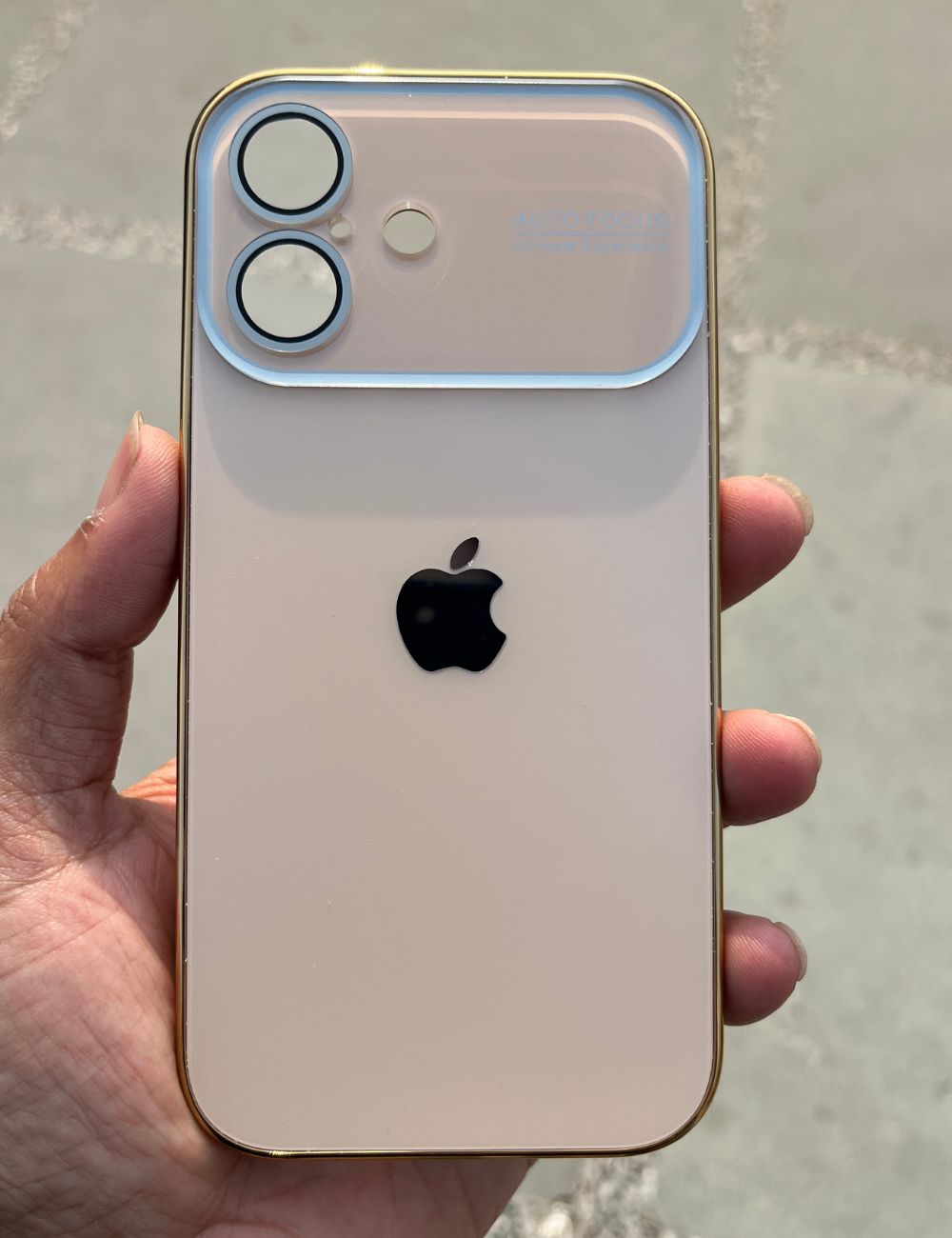 Golden Auto Focus Luxury Design Case For Apple Iphone 16 Plus