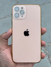 Load image into Gallery viewer, Golden Electroplated Chrome Glass Lense Case For Apple Iphone 12 Pro
