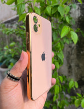 Load image into Gallery viewer, Golden Electroplated Chrome Glass Lense Case For Apple Iphone 12
