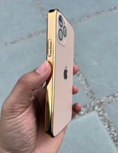 Load image into Gallery viewer, Golden Electroplated Chrome Glass Lense Case For Apple Iphone 12 Pro
