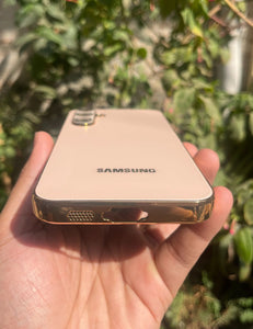 Golden Electroplated Chrome Glass Lense Case For Samsung Galaxy S23 Fe