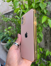 Load image into Gallery viewer, Golden Electroplated Chrome Glass Lense Case For Apple Iphone 12
