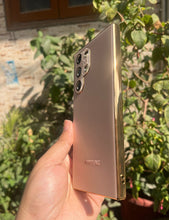 Load image into Gallery viewer, Golden Electroplated Chrome Glass Lense Case For Samsung Galaxy S24 Ultra
