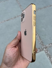 Load image into Gallery viewer, Golden Electroplated Chrome Glass Lense Case For Apple Iphone 12 Pro
