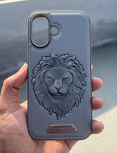 Load image into Gallery viewer, Titanium Grey Lion Engraved Luxury Designer Case For Apple Iphone 16
