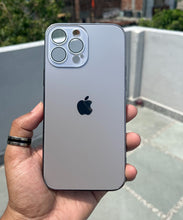 Load image into Gallery viewer, Titanium Grey Electroplated Chrome Glass Lense Case For Apple Iphone 15 Pro Max
