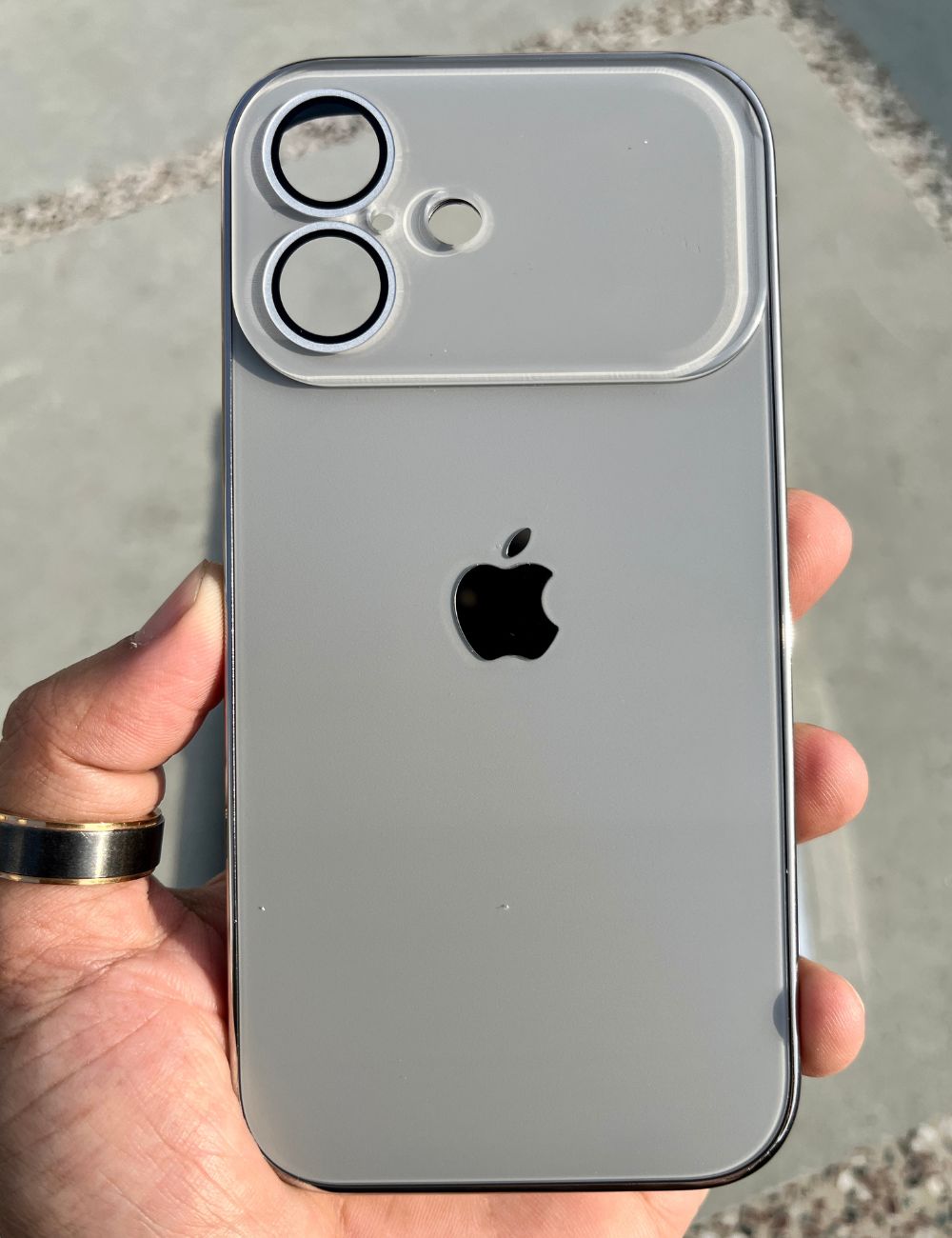 Titanium Grey 17 Series Look Inspired Case For Apple Iphone 16