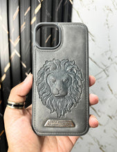 Load image into Gallery viewer, Titanium Grey Lion Engraved Luxury Designer Case For Apple Iphone 13
