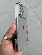 Load image into Gallery viewer, Grey Electroplated Chrome Glass Lense Case For Apple Iphone 17
