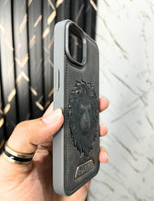 Load image into Gallery viewer, Titanium Grey Lion Engraved Luxury Designer Case For Apple Iphone 13
