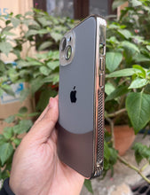 Load image into Gallery viewer, Grey Leather 2in1 Glass Lense Case For Apple Iphone 13
